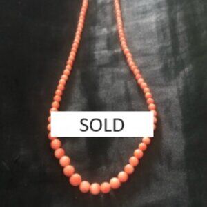 Natural ‘salmon’ coral bead necklace
